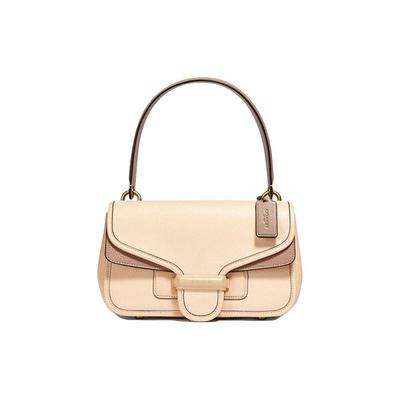 Cody Color Block Pebbled Leather Flap Shoulder Crossbody Tote Bag Medium Women Bags Morandi Oatmeal C2582-B4SB7