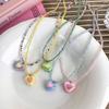 Acrylic Heart Beaded Necklaces Heart Pendant Choker  Beads Chokers Party Accessories Gift for Women Girlfriends