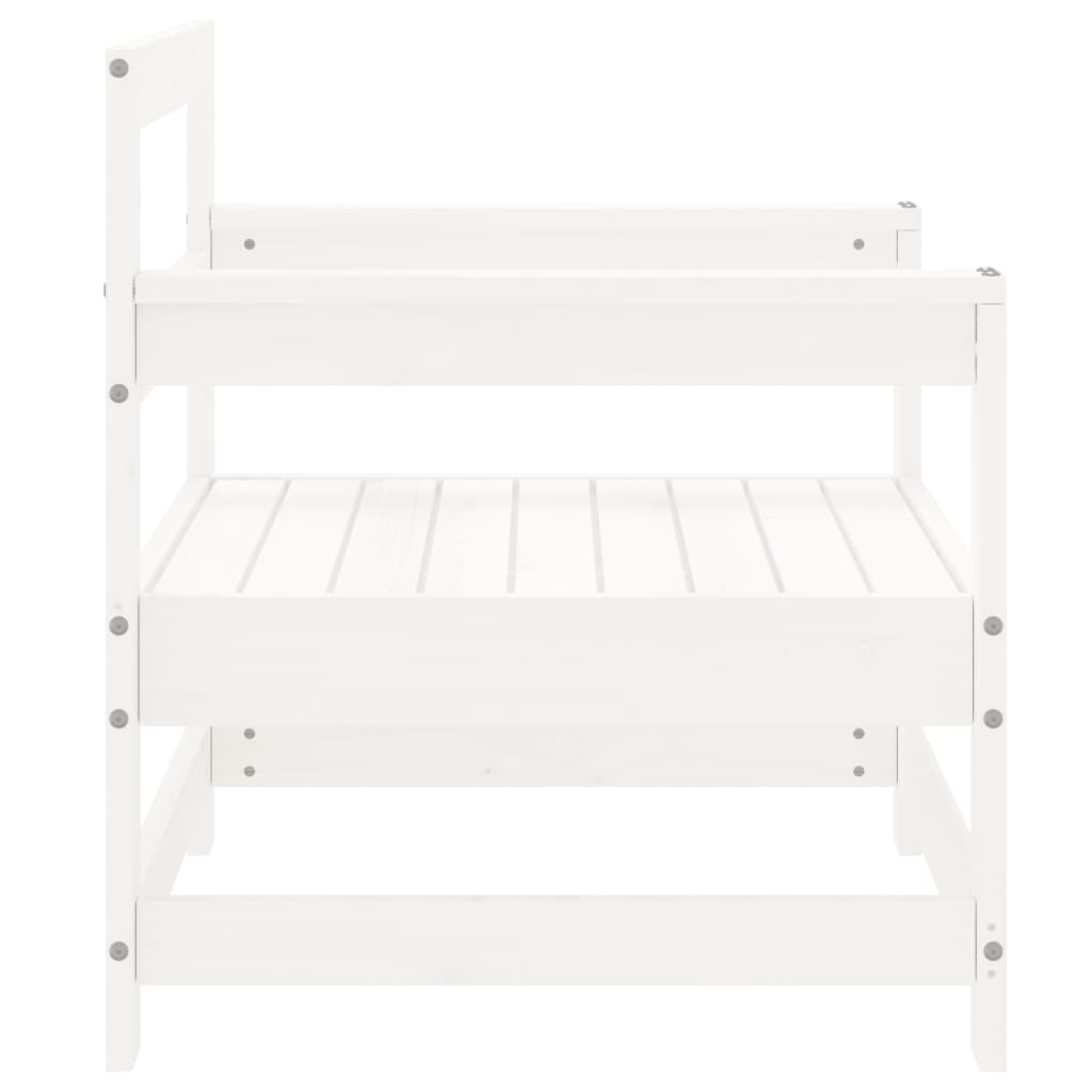 Garden Chairs 2 pcs White Solid Pine Wood