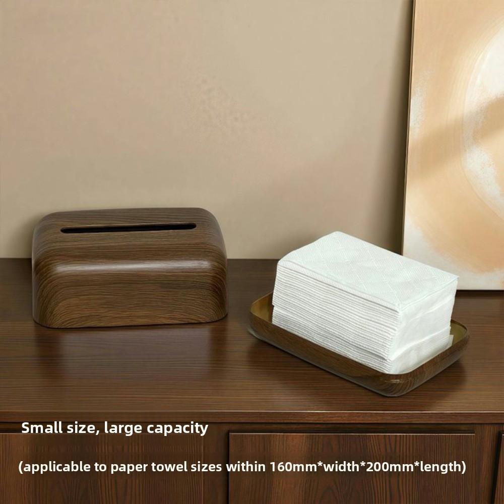 Ins Style Imitation Wood Grain Tissue Box Anti Slip Napkin Dispenser  Coffee Table