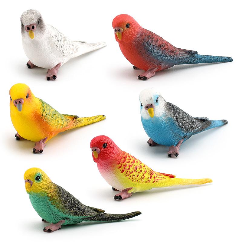 2pcs Simulated Miniature Bird Parrot Figure Model Fairy Garden Decoration Ornament Toy