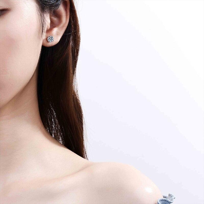 0 .1 -2 Carat D Color Moissanite Earrings For Women 100 %925 Sterling Silver White Gold Plated Earring Wedding Jewelry