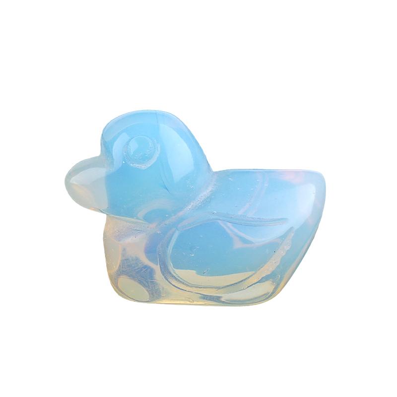 1Pc Natural Stone Hand Carved Mini Duck Figurine 17-20×25-28mm Polished Crystal Little Duck Statue Reiki Healing Mini Desk Terrarium Decor Craft Gift
