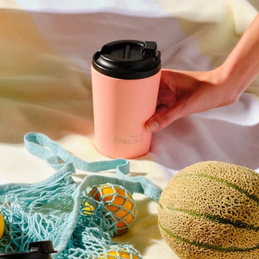 Hergestellt von Fressko Camino Becher, Speziell für Kaffee, Langlebig, Hochwertiges Luftdichtes Design, 340ml / 12oz (Pfirsichfarben)