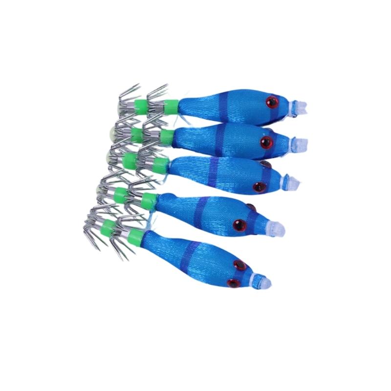 5.8cm 3.1g Glow Squid Jigs Shrimp Lures Baits Squid Jigs Glow Jigs Hook for Freshwater Saltwater Fishing Artificial Baits