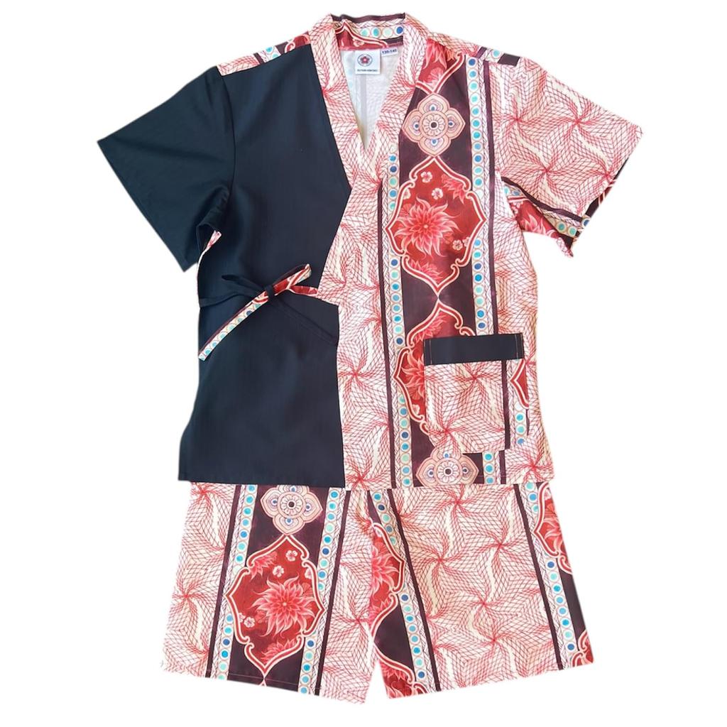 Jinbei Set and with Unique Patterns by Kutani Ware Design by Mako Kutani Kimono [KUTANI×KIMONO] Kids' (Jinbei) (Top Bottom) Artists, "Yuei Hana"