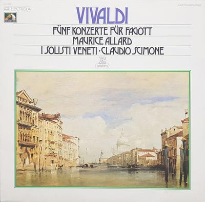 Disco LP VIVALDI MAURICE ALLARD I SOLISTI   Fnf Concertos Para Fagote 64188 EMI Electrola 1974 Alemanha Clássico Usado