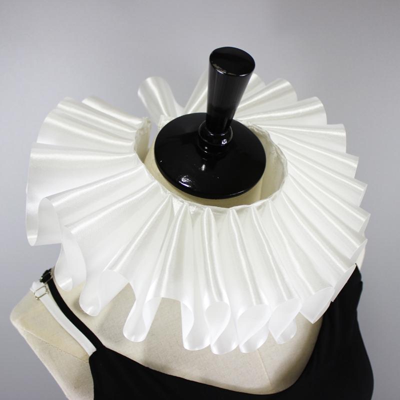 Elizabethan Neck Ruff Tulle Scarf Decorative False Collar Ruffled Removable High Collar Clown Necklace Cosplay Costume Accessory