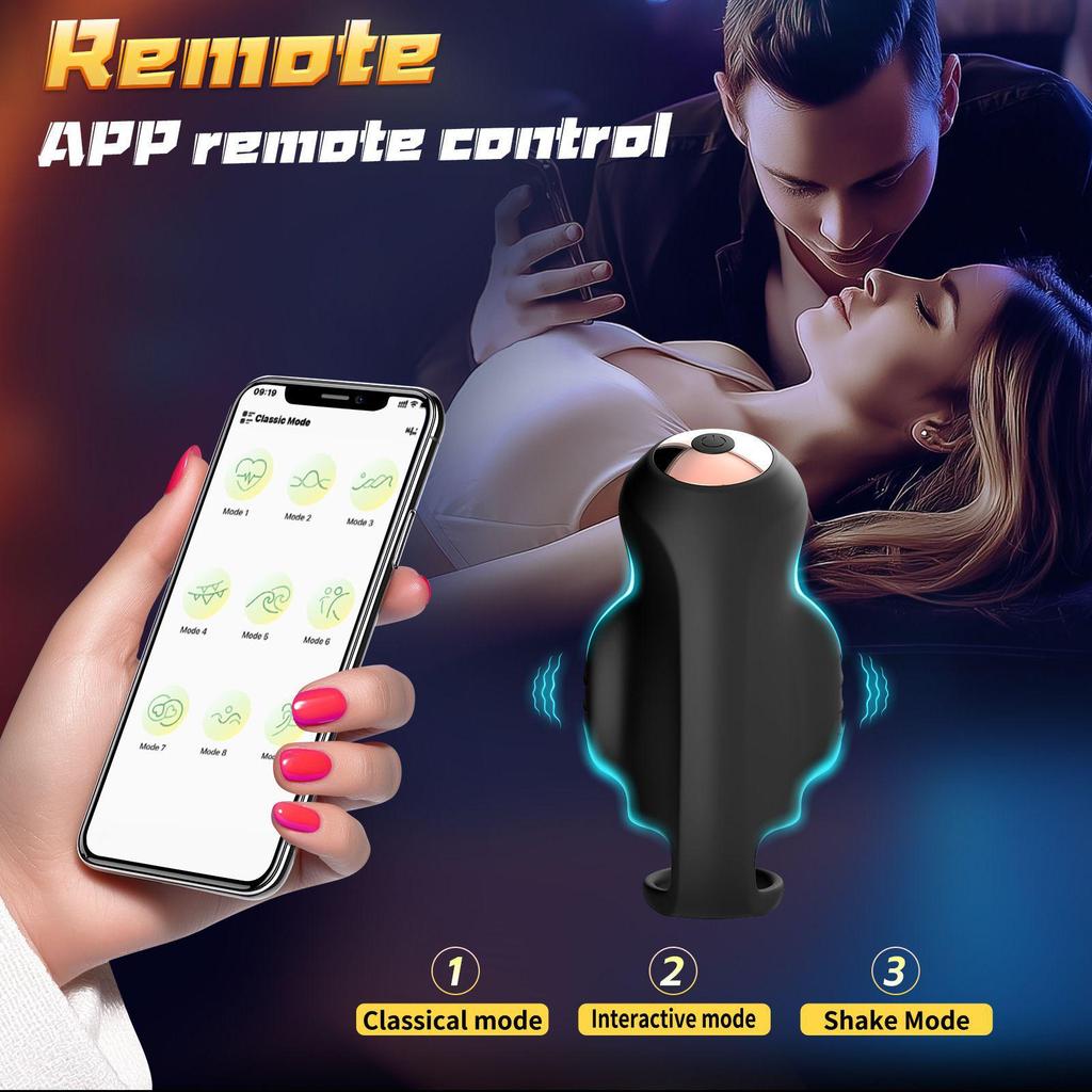 Dual Vibration Remote Control Male Masturbator Cup