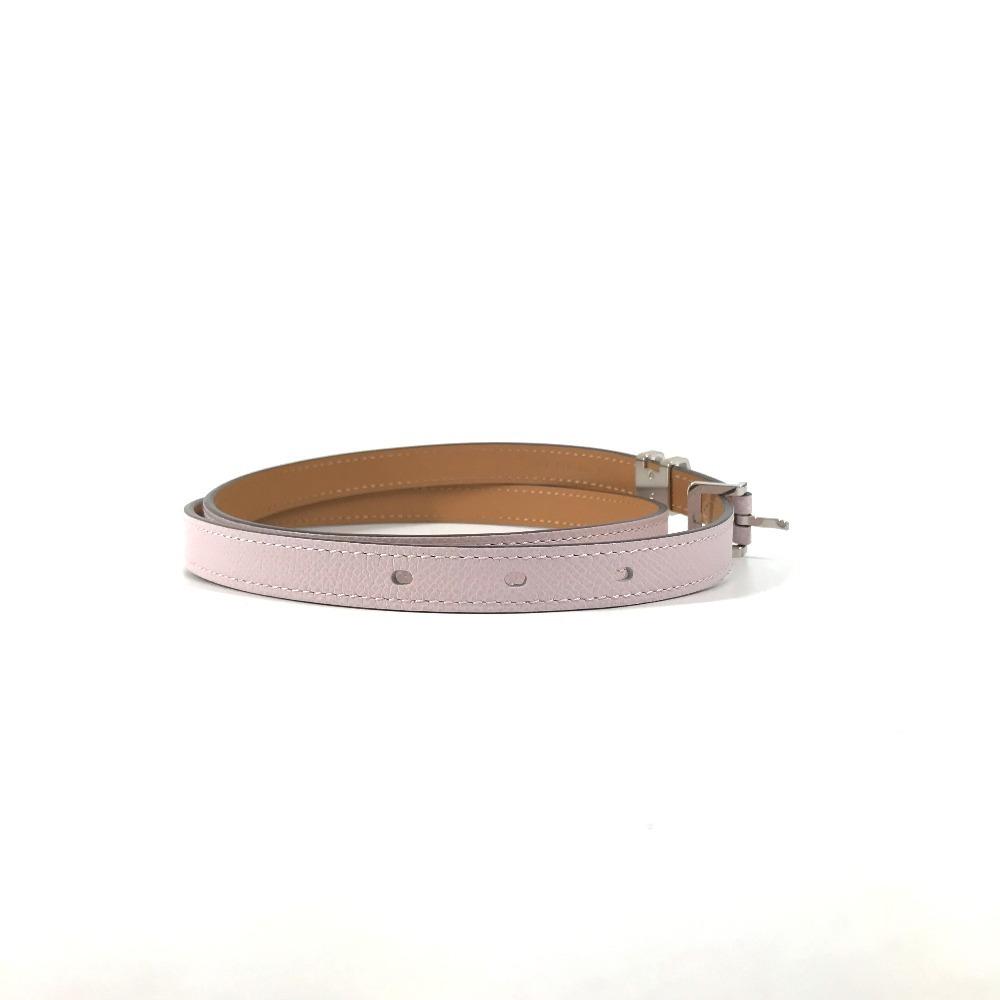 Hermes Pop H Logo Buckle Thin Belts Accessories Belt Leather Mauve Pail Pink