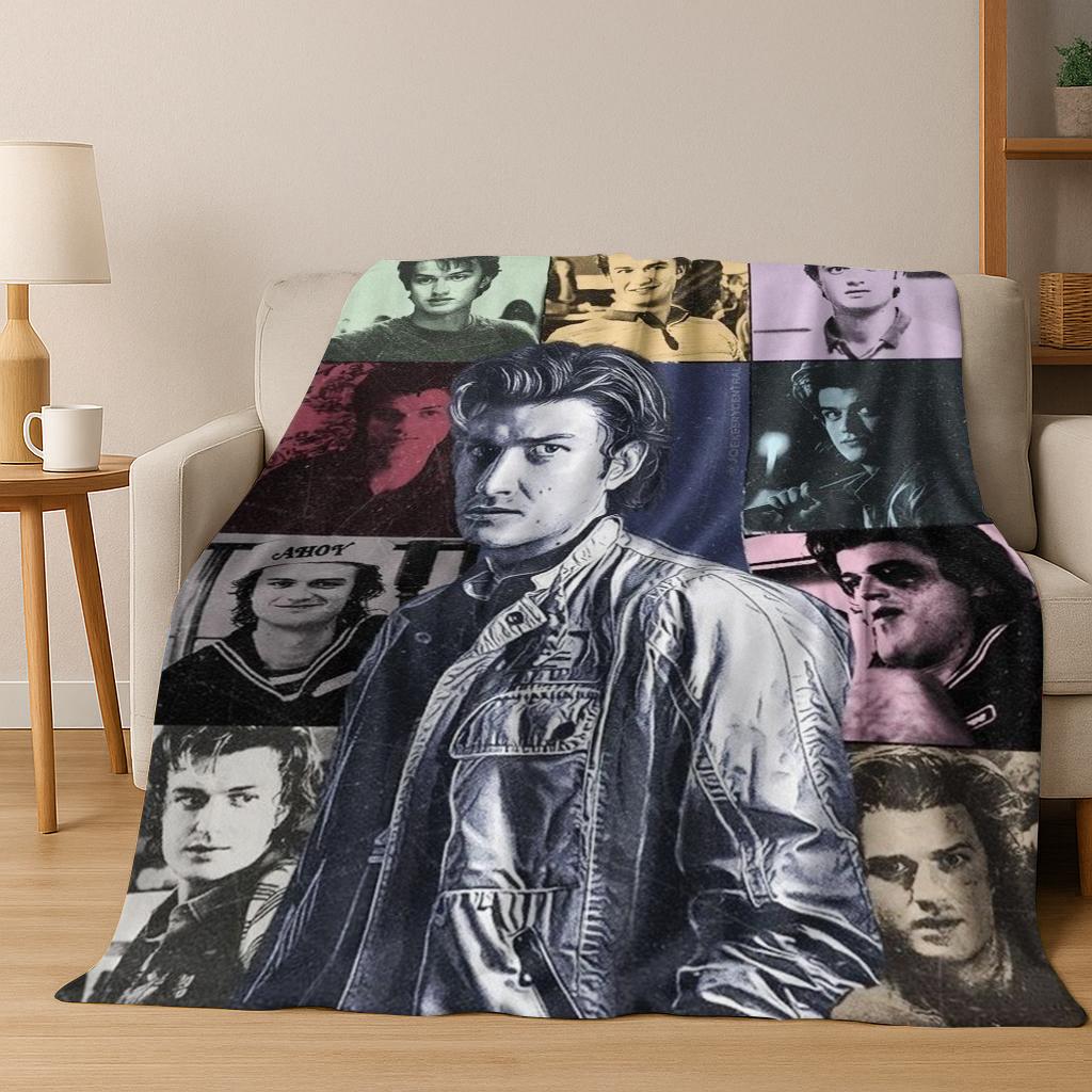 2026 New Joe Keery Art Flannel Blanket,warm and Cozy Soft Throw Blanket for Home Bedroom Bed Sofa Picnic Office Cover Gift Kids