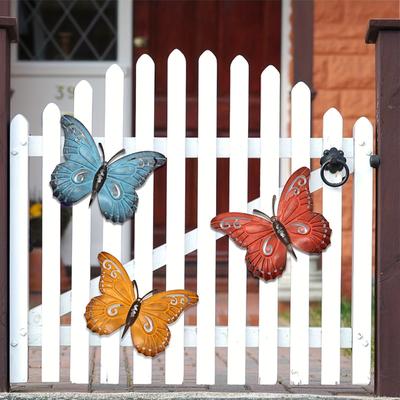 3pcs Butterfly Wall Art Hanging Sculpture Metal Butterfly Wall Decor For Indoor Outdoor Home Bathroom Living Room Bedroom Or Porch Patio Fence
