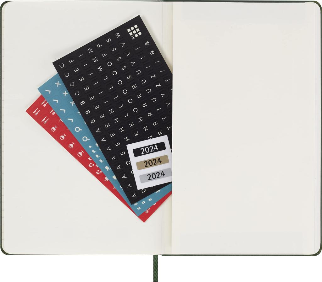 Moleskine 2024 Weekly Planner, 12M, Large, Myrtle Green, Hard Cover (5 X 8.25)