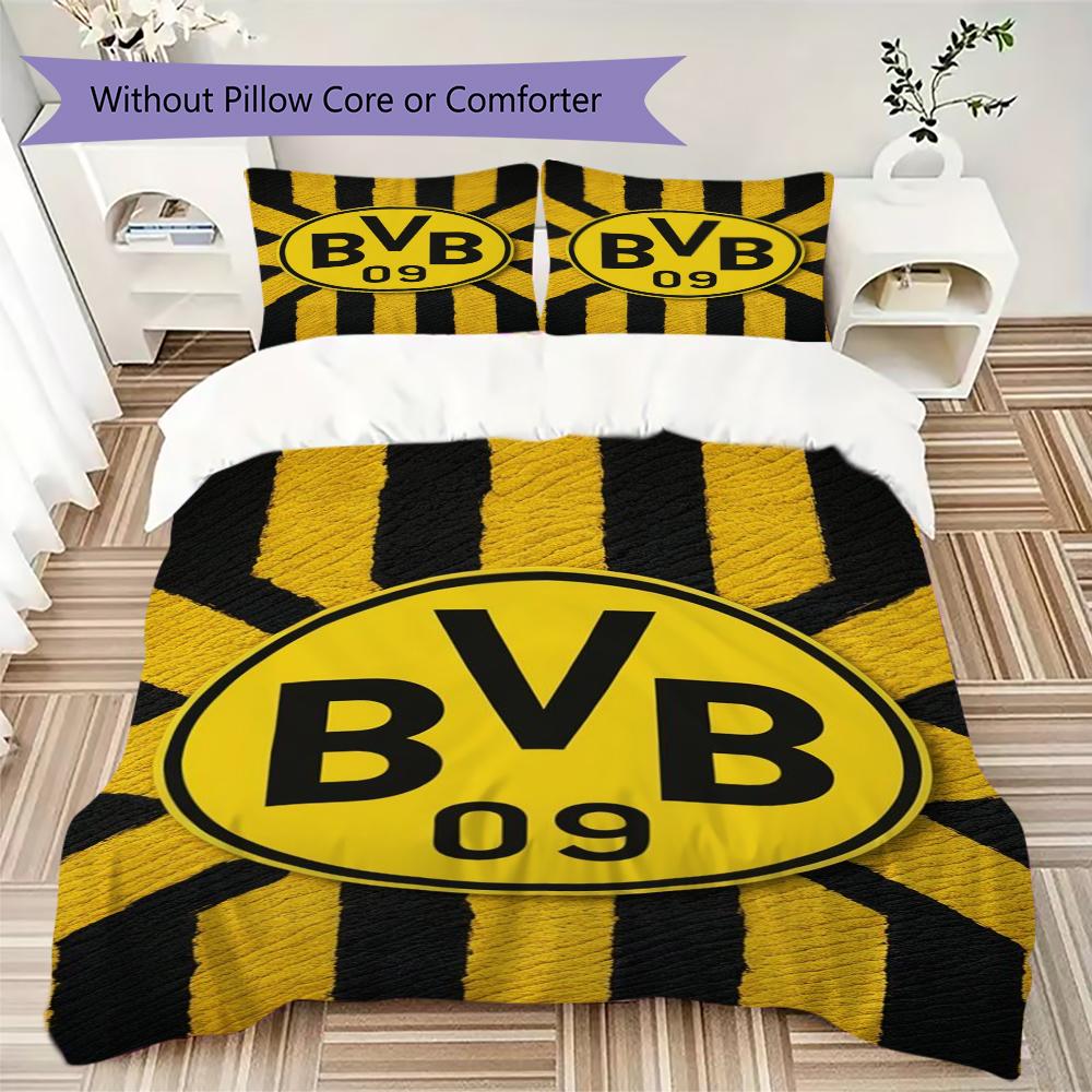 Dortmund Pattern Bedding uilt Set uilt Cover Pillowcase Home Decoration Birthday Gift (1 * duvet cover + 2 * pillowcase without core)29