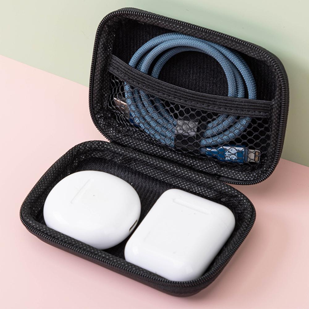 1PC Portable Mini Tech Accessory Organizer Bag, EVA Hard Shell for Earbuds, USB Drives & Chargers Home & Travel Organization