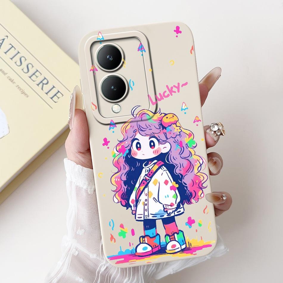 For Vivo Y17s Phone Case VivoY17s Y 17S 4G 2023 Elegant Floral Cat Printing Soft Silicone Shockproof Cases