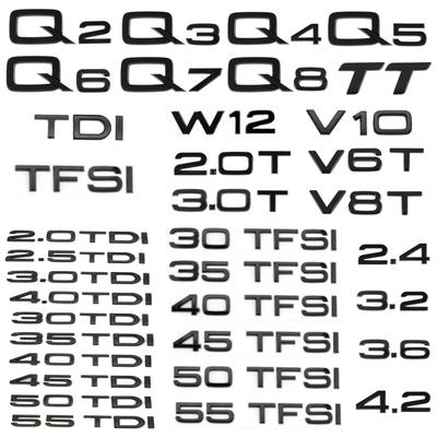 1Pcs Glossy Black ABS Numbers Letters Q2 Q3 Q4 Q5 Q6 Q7 Q8 TDI TFSI 2.0T Emblem For Q Series Car Fender Trunk Rear Logo Sticker