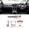 For Honda Civic Interior Center Console trucment Air Panel Steering Wheel Panel Tpu transparent Anti- Scratch Protective Film