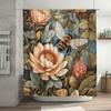 Vibrant Butterfly Shower Curtain Blue Peacock Print Bath Decor Waterproof Fabric for Home Decoration