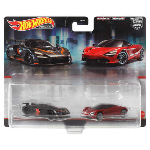 Hot Wheels Premium 2-Pack McLaren Senna/McLaren 720S (Ages 3 and Up) HFF97 Black/Red