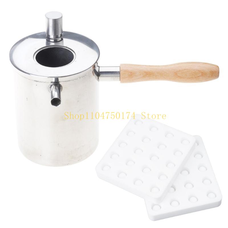 Doppelschichtige Wachsschmelztöpfe aus Edelstahl mit Silikonform Bienenstock Honigverarbeitungswerkzeug für Imker Ausverkauf