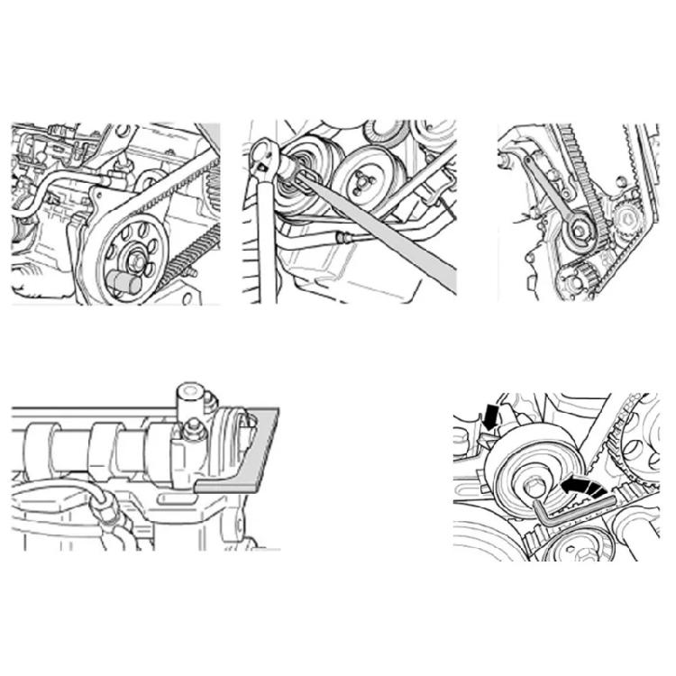 7Pcs Camshaft Locking Adjustment Tool Set for T10025 3248 3419 T50009 2064 2065A 3355 Engines Ensures Accurate Alignment