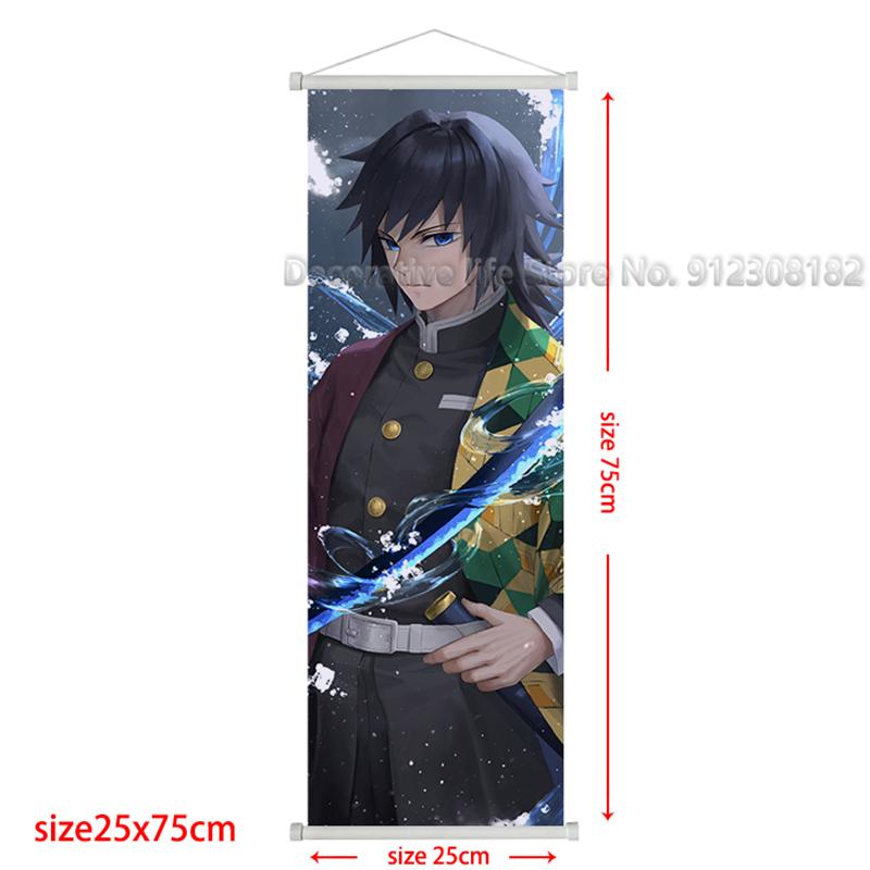 Demon Slayer Scroll Poster Kamado Tanjirou Canvas Painting Nezuko Classic Wall Art Pictures for Living Room Home Decoration