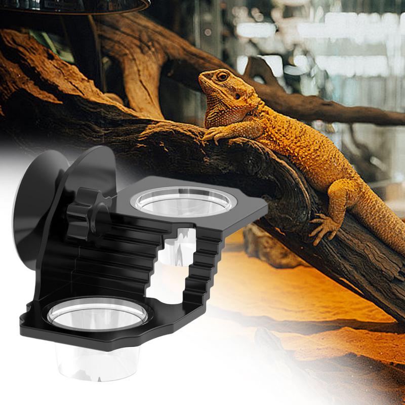 Gecko Feeding Ledge Reptile Food Dish Feeding Cup Suction Cup Feeder Terrarium Bowl For Lizard Snake Tortoise Bearded Dragon