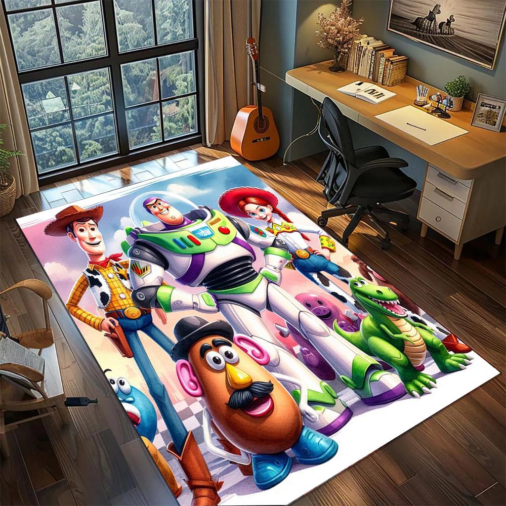 Toy Story: All Hands On Deck! Rug Carpet Large Area Rug Non Slip Washable Floor Mat Gamer Room Bedroom Home Decor