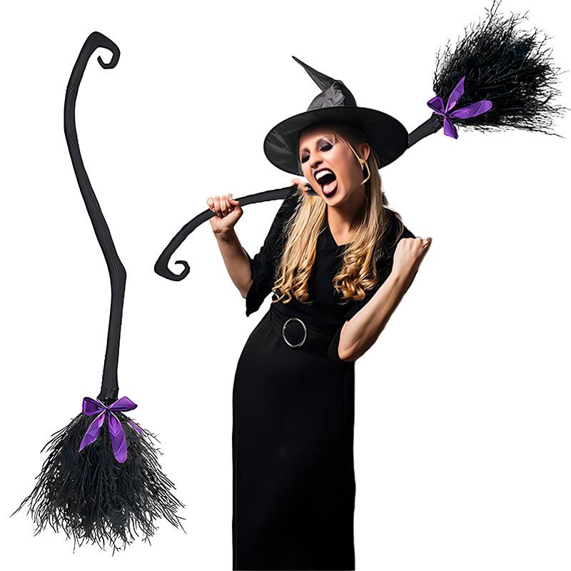 Dekoracje Czarownica Halloweenowa Miotła Magiczna Plastikowa Straszna Rekwizyt Cosplay Odpowiednia Na Imprezy Festiwalowe Lub Wydarzenia Kostiumowe