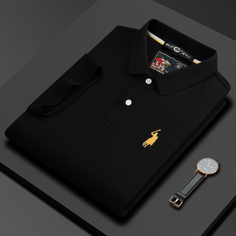 TrendHub Kortermet Poloskjorte Herre Mote Utsøkt Pony-broderi Komfort Business Casual T-skjorte