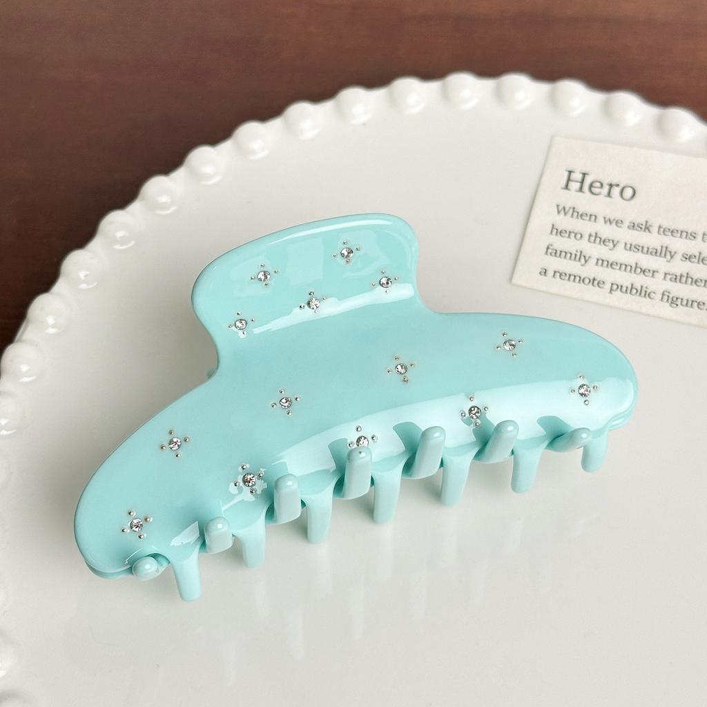 Stylish Acetate Rhinestonedecorated Hair Claw Clip For Elegant And Trendy High Ponytails