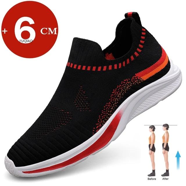 

Summer Breathable Elevator Shoes Slip-on Platform Sneakers 7cm Height Increase Insoles Wedge Loafers Casual Wear 37