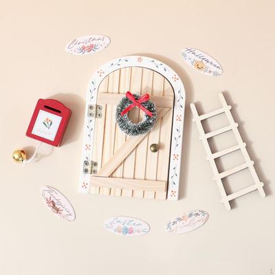 Weihnachts-Elf Feentür Set Dekorationen Mini Einfache Montage Halloween DIY Bastel Ornamente für