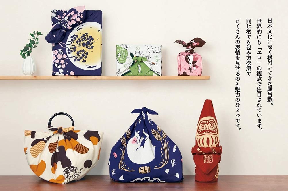 Miyamoto Kenema Made in Japan Large Furoshiki 90x90cm Fox Inari 6559 Miyamoto-Towel (Wrapping Cloth) (Hyakusen Design)