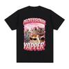 T-shirt Motif Chat Meme Yapper Professionnel Drôle s Mode Rétro Manches Courtes T-shirt Décontracté Confortable