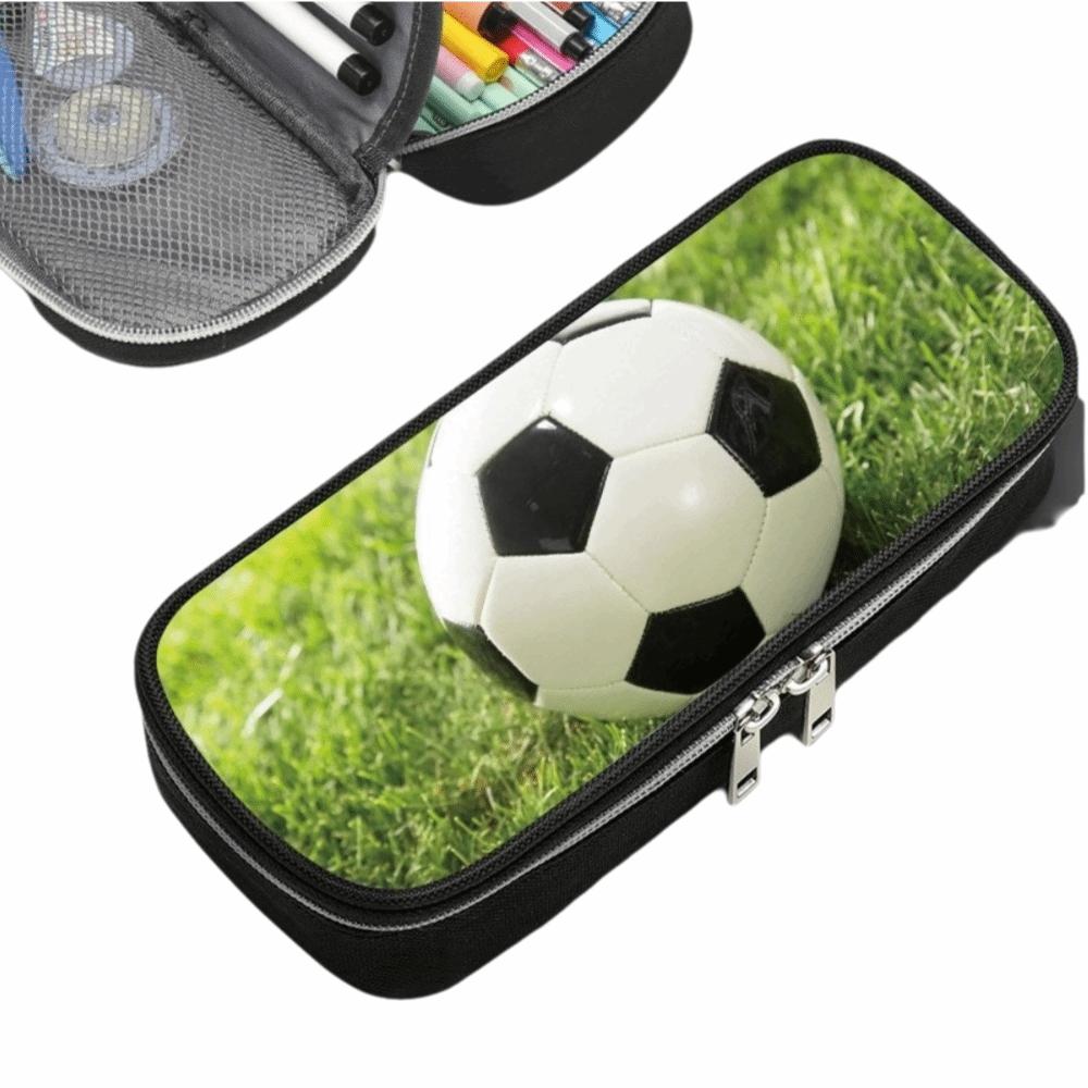 Soccer Pattern Soccer Pattern Pen Bag Polyester Multifunction Bag Durable Pencil Case  Kids