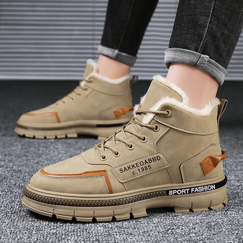 Fashion Men Boots Men's Winter Shoes Fashion Snow Boots Shoes Plus Size Winter Sneakers Ankle Men Shoes Winter Boots Black Blue Footwear