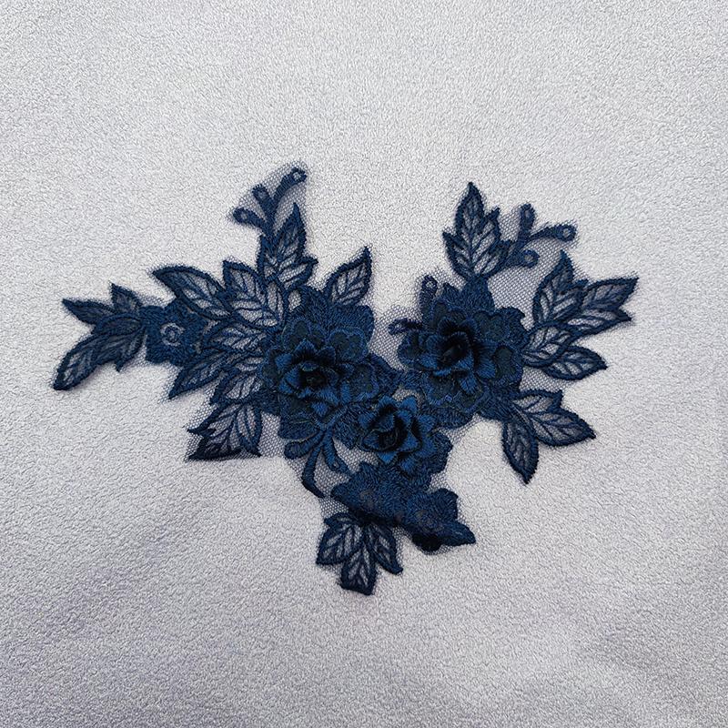 1pair Embroidered Three-dimensional Lace On Flower Wedding Dress Accessories DIY Lace Stickers Bridal Dress Decoration