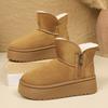 Side Zip Decoration Snow Boots Women 2025 Winter Fashion Thick Bottom Furry Ankle Boots Warm Short Plush Booties