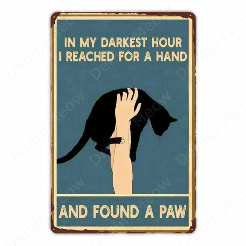 Black Cat Vintage Tin Signs, Funny Metal Art Poster, Wall Decor, Home, Bar, Pub, Cafe, Farm, Bathroom, I Hate Everyone