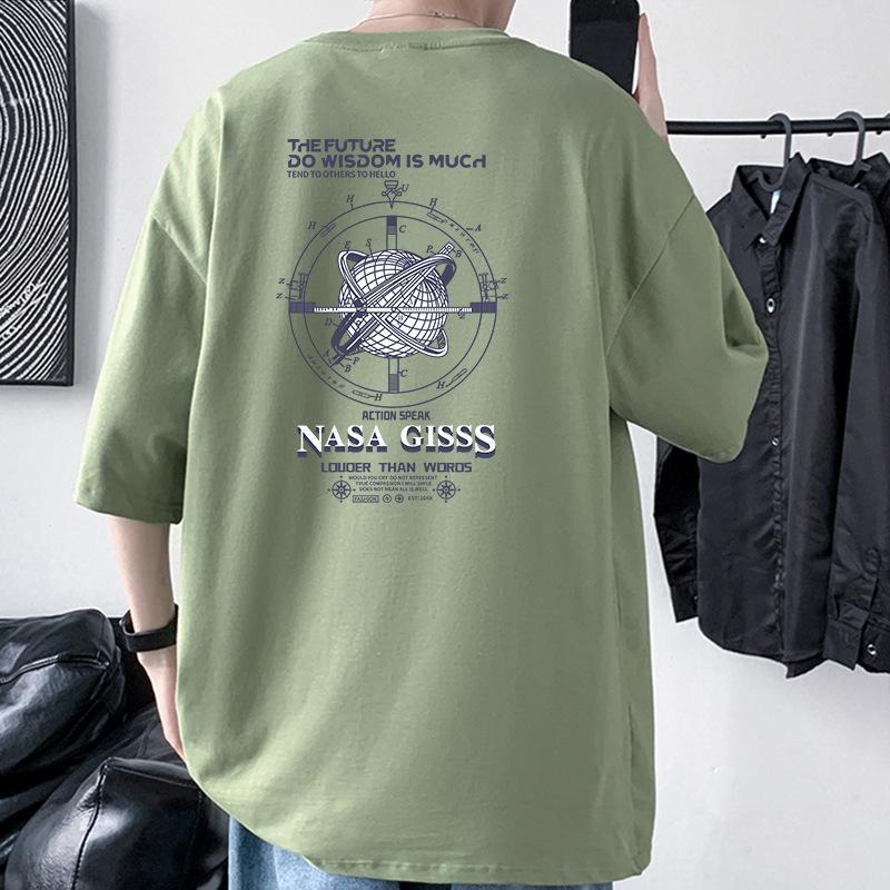 Planet Mens Oversized Drop Shoulder T-Shirt 100% Cotton Streetwear Tee