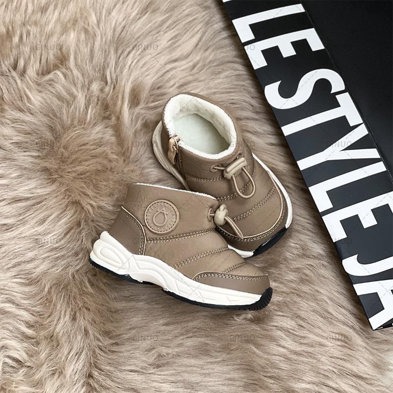 Winter Snow Boots Tarpaulin Girls Cotton Shoes Boys Fleece Boots