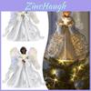 Topper de Crăciun cu LED înger de 9,8 in, Ornament festiv de Crăciun, Zână, Cadou