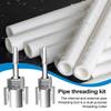 Integrated Internal & External Pipe Threading Tool Kit, Carbon Steel 1/2inch and 3/4inch PVC Pipe Threader Cutting Tool Parts