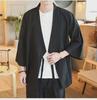 Men's Zen Buddhist Hanfu Jacket: Three-Quarter Sleeves, Slanting Collar, Summer Style, Ancient Chinese Tea Clothing, Cotton & Linen Taoist Robe.