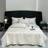 Princess Summer Quilt Korean Soft  Washed Silk Full Embroidery Tencel Cool Quilt  Women Girl For Summer Comforter Bedding