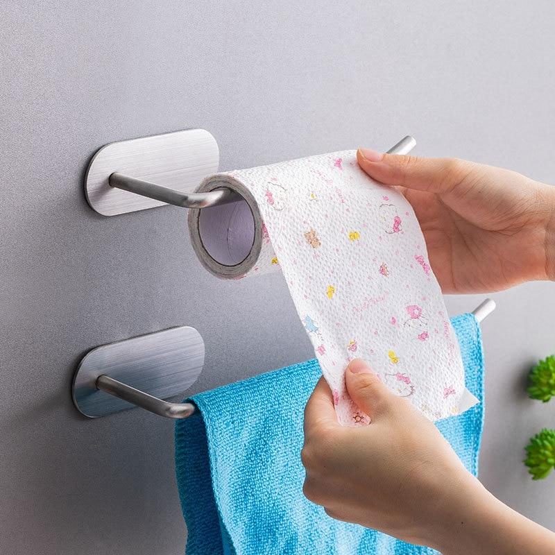 Suporte de parede para papel higiênico, aço inoxidável, acessório para rolo de papel higiênico, toalha e tecido