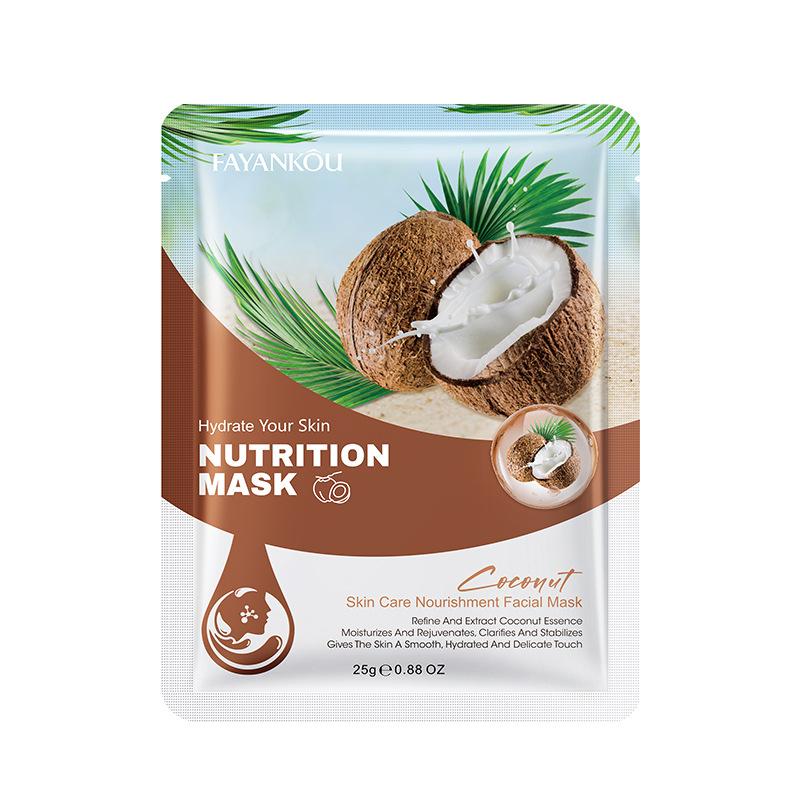 

Увлажняющая маска для лица с цветочно-фруктовой эссенцией FAYANKOU Coconut-10PCS
