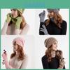 Conjunto de Chapéu Cachecol Luvas de Tricô de Inverno Com Aquecimento Respirável Para Adolescentes Adultos